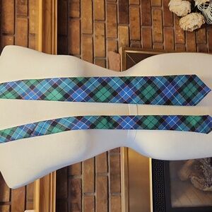 Plaid Tie in Blue and Green Made In Scotland 100% New Wool Galbraith